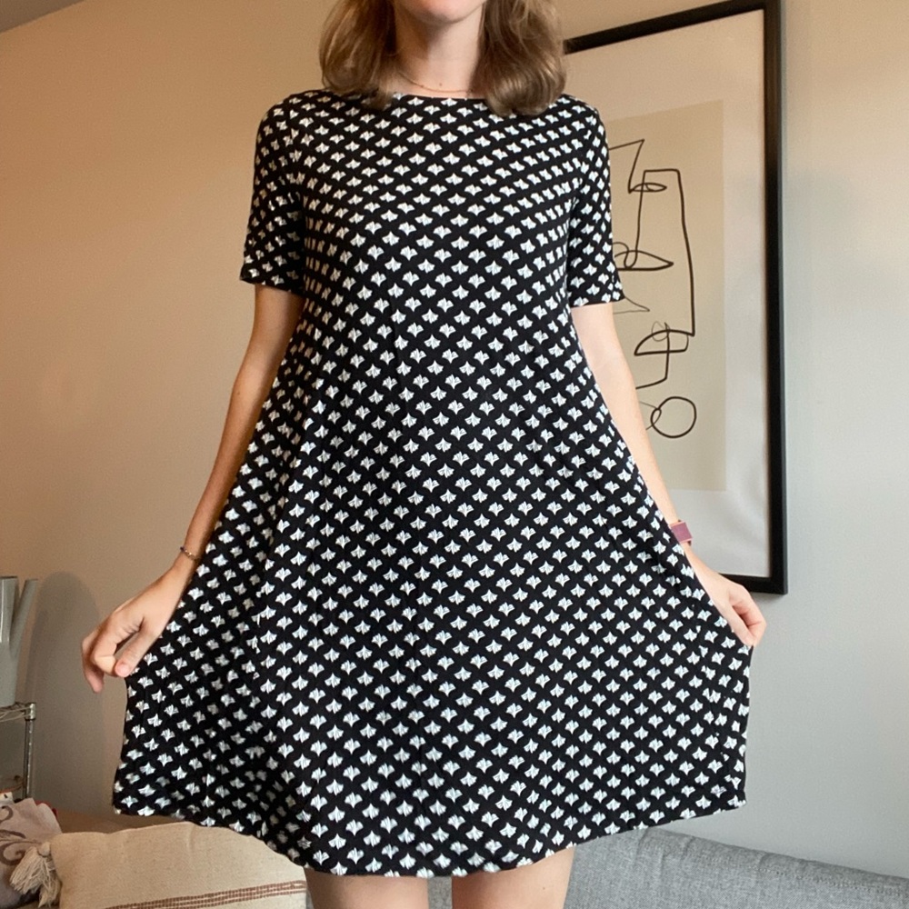 Patterned Black & White LOFT Dress